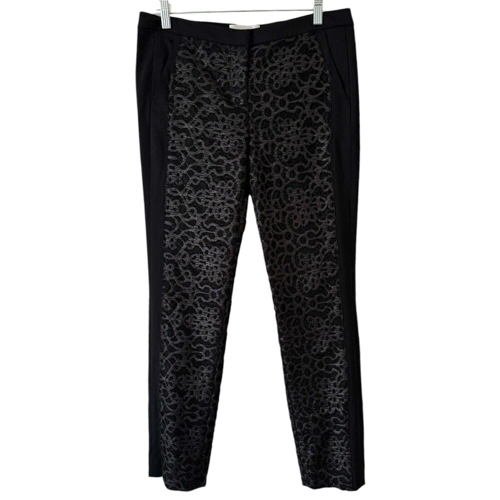 A.L.C Black Wool Blend Lace Tapered Trouser Dress Pants Womens Size 6